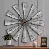 CLXEAST 30 Inch Large Farmhouse DIY Windmill Decor Wall Clock, Adjustable Size 24"/26"/28"/30"/32", 24 Inch Wall Clock for Living Room Decor,Wall Art Decor, Galvanized Plastic