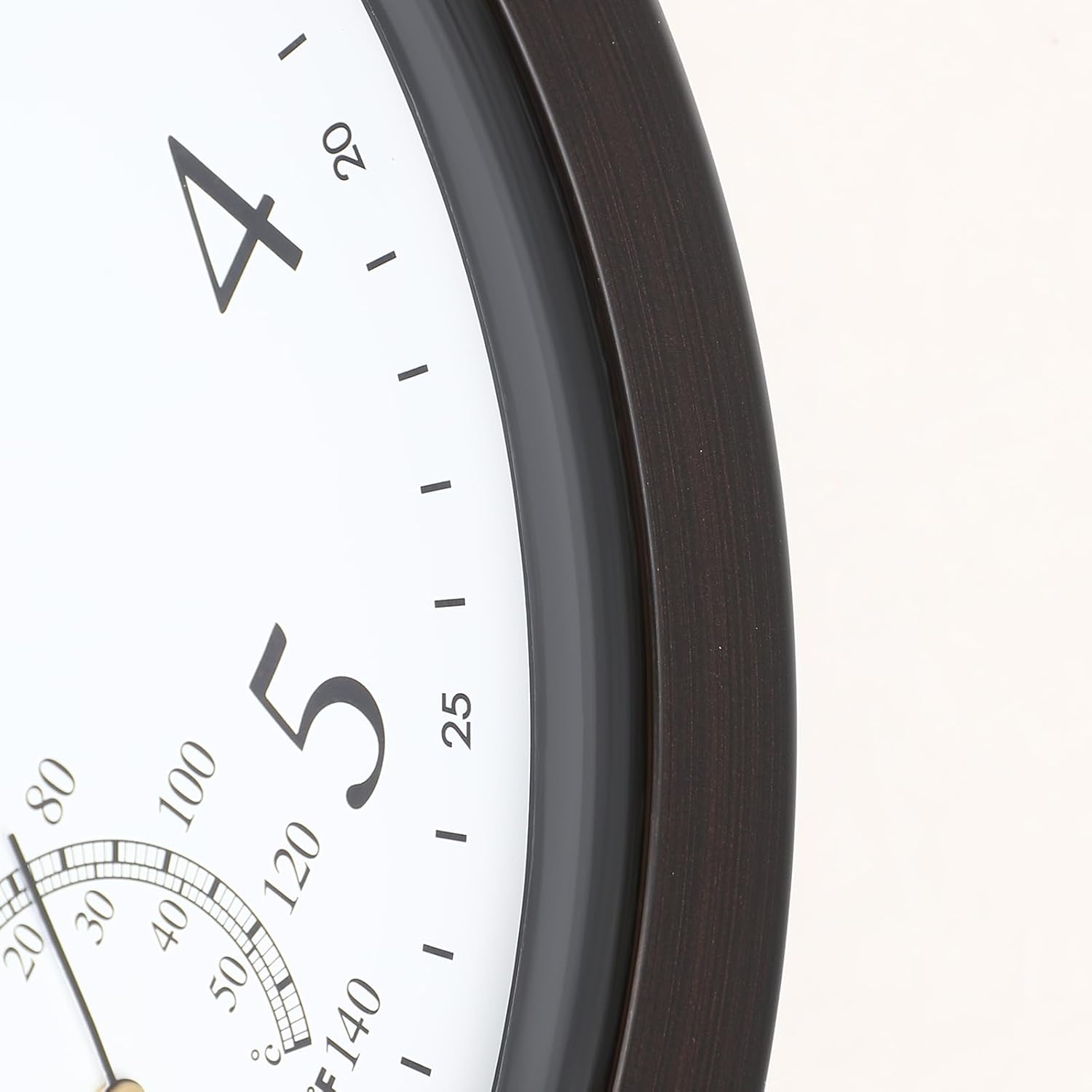 CLXEAST 10.4 Inch Indoor Outdoor Clocks Waterproof,Outdoor Clock with Temperature for Bathroom,Patio, Pool,Kitchen,Gifts for Women, Oil Rubbed Bronze Black Finish