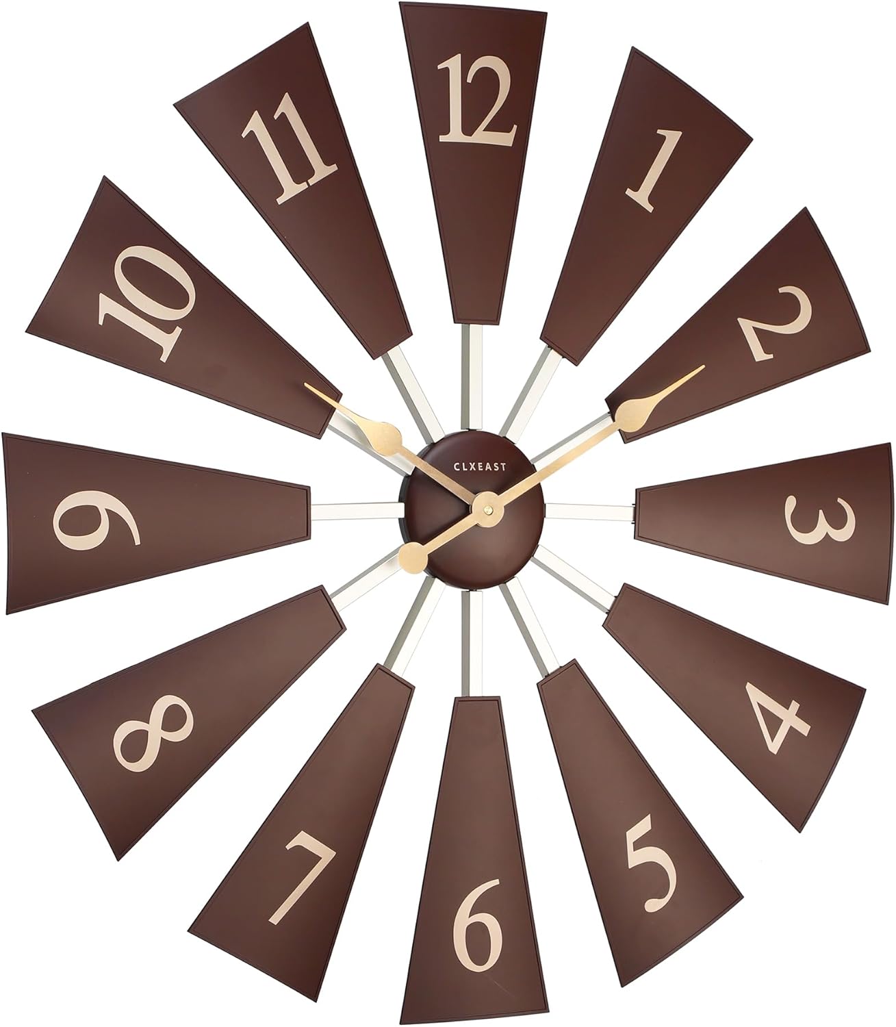 CLXEAST 30 Inch Large Farmhouse DIY Windmill Decor Wall Clock, Adjustable Size 24"/26"/28"/30"/32", 24 Inch Wall Clock for Living Room Decor,Wall Art Decor, Galvanized Plastic
