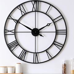 CLXEAST 30 Inch Wall Clock,Large Champagne Gold Metal Roman Numeral Wall Clock, Modern Wall Clocks for Living Room Decor