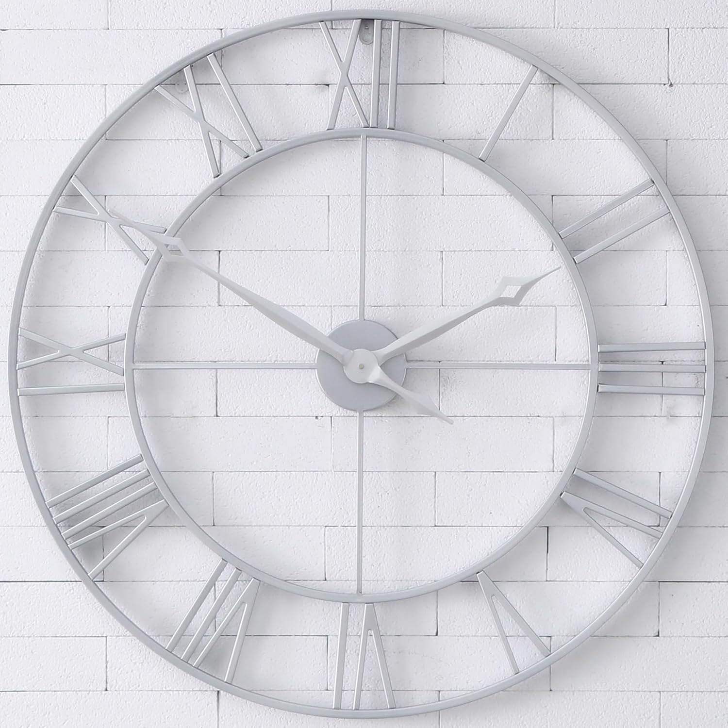 CLXEAST 30 Inch Wall Clock,Large Champagne Gold Metal Roman Numeral Wall Clock, Modern Wall Clocks for Living Room Decor
