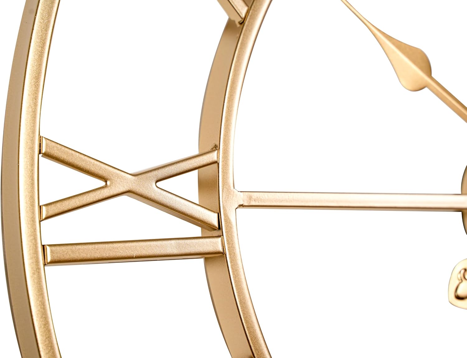 CLXEAST 30 Inch Wall Clock,Large Champagne Gold Metal Roman Numeral Wall Clock, Modern Wall Clocks for Living Room Decor