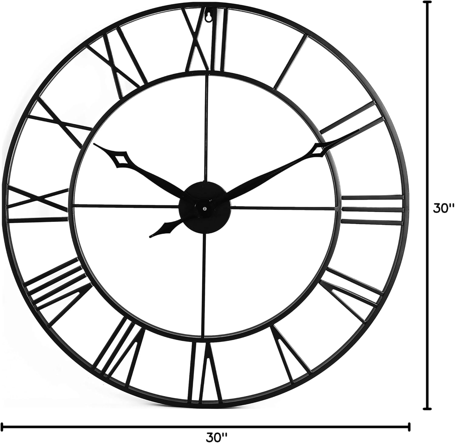 CLXEAST 30 Inch Wall Clock,Large Champagne Gold Metal Roman Numeral Wall Clock, Modern Wall Clocks for Living Room Decor