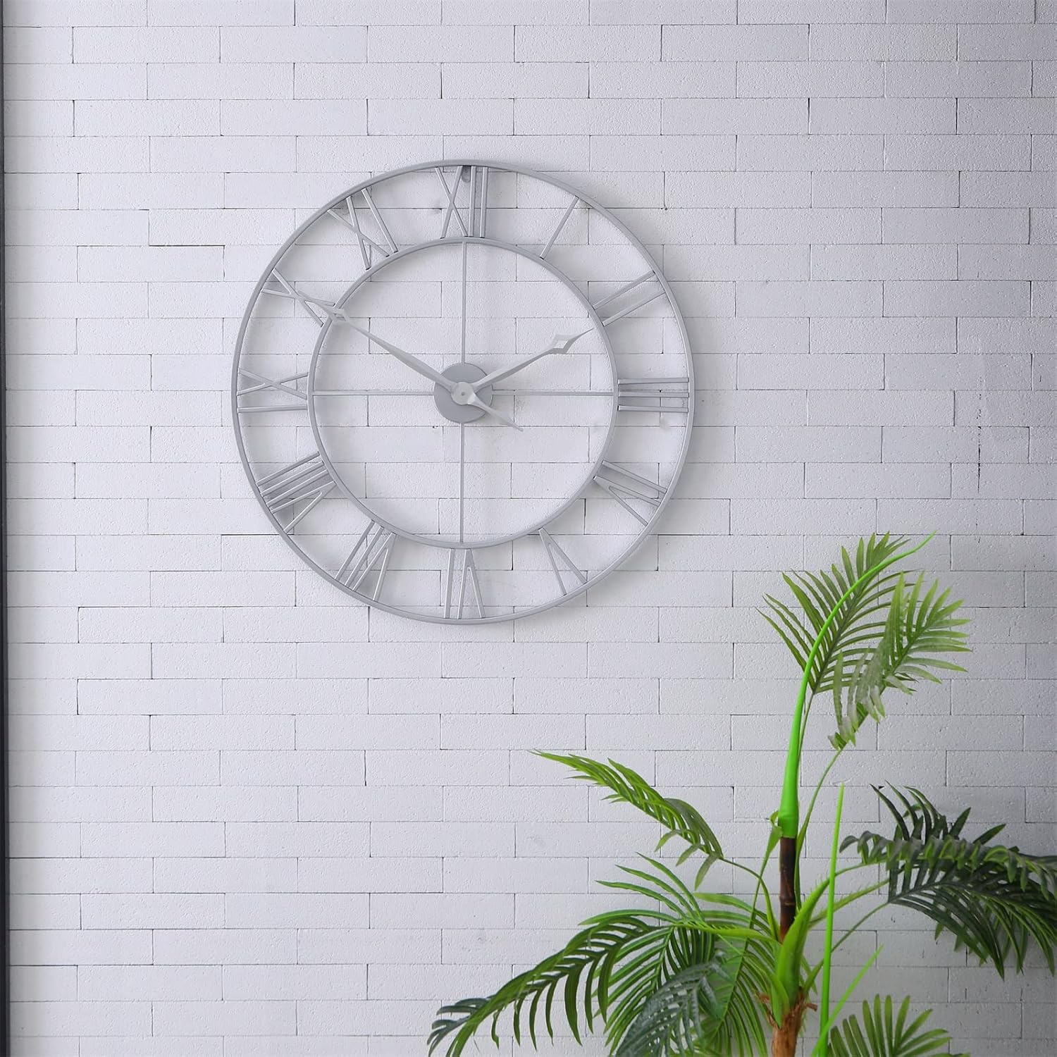 CLXEAST 30 Inch Wall Clock,Large Champagne Gold Metal Roman Numeral Wall Clock, Modern Wall Clocks for Living Room Decor