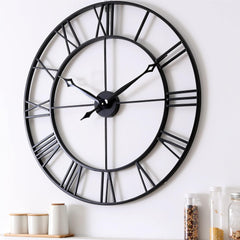 CLXEAST 30 Inch Wall Clock,Large Champagne Gold Metal Roman Numeral Wall Clock, Modern Wall Clocks for Living Room Decor